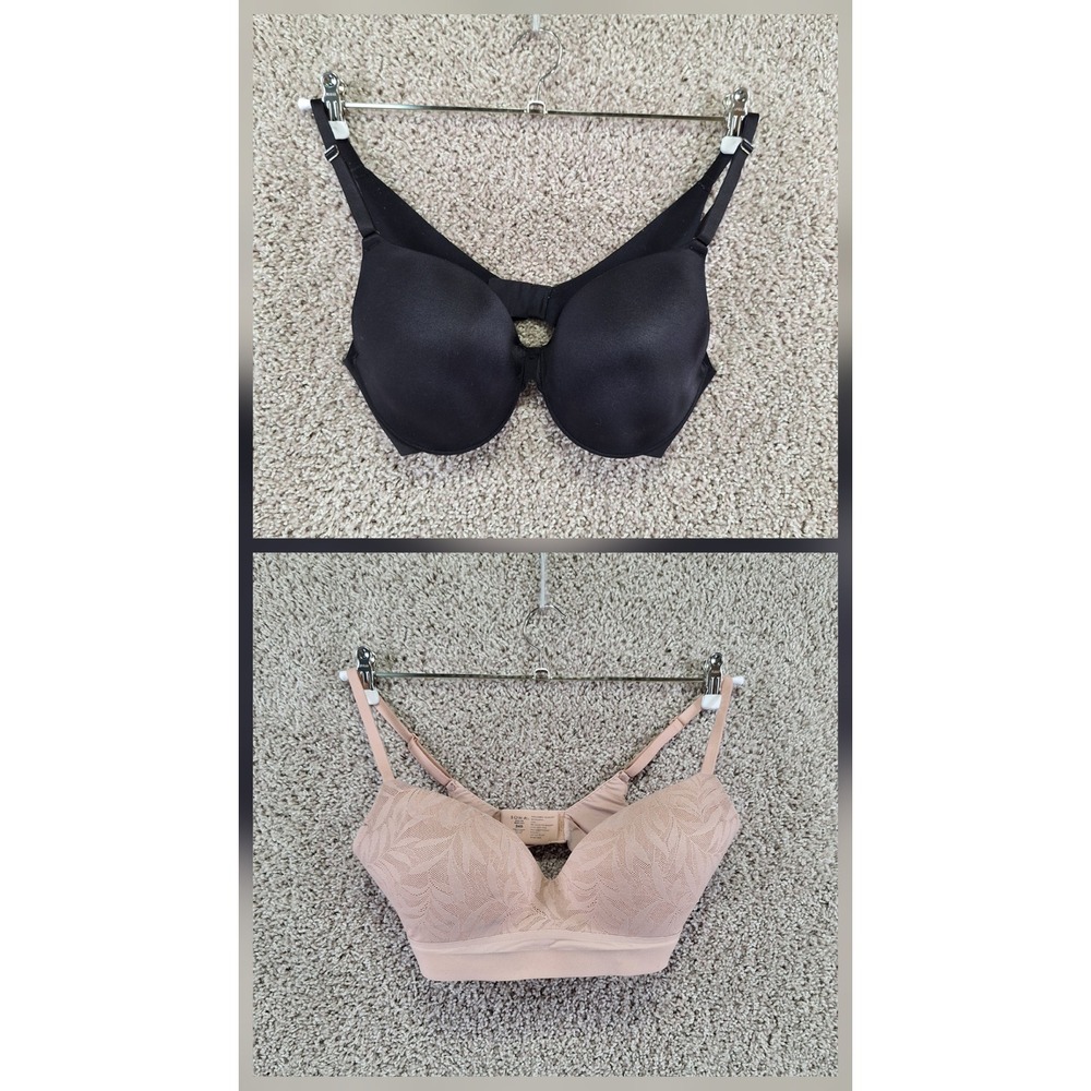Soma Bra Lot 2 Women 34D Black Nude Vanishing Back Enbliss Wireless Intimates‎